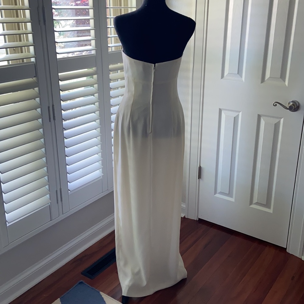 90s Vintage White Formal Strapless Dress Size 6 - Picture 4 of 14